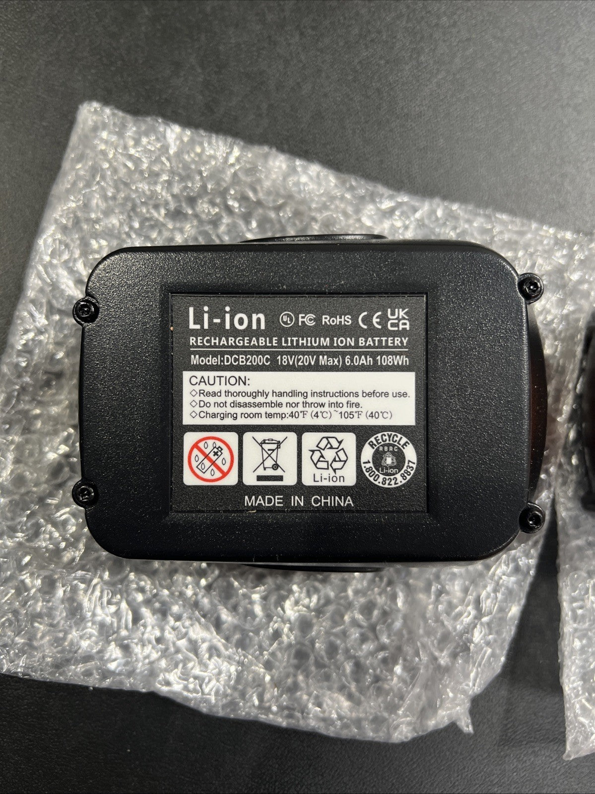 DCB206 20V 6Ah Lithium Battery Replacement for DeWalt 20V DCB204 DCB200 DCB206 D