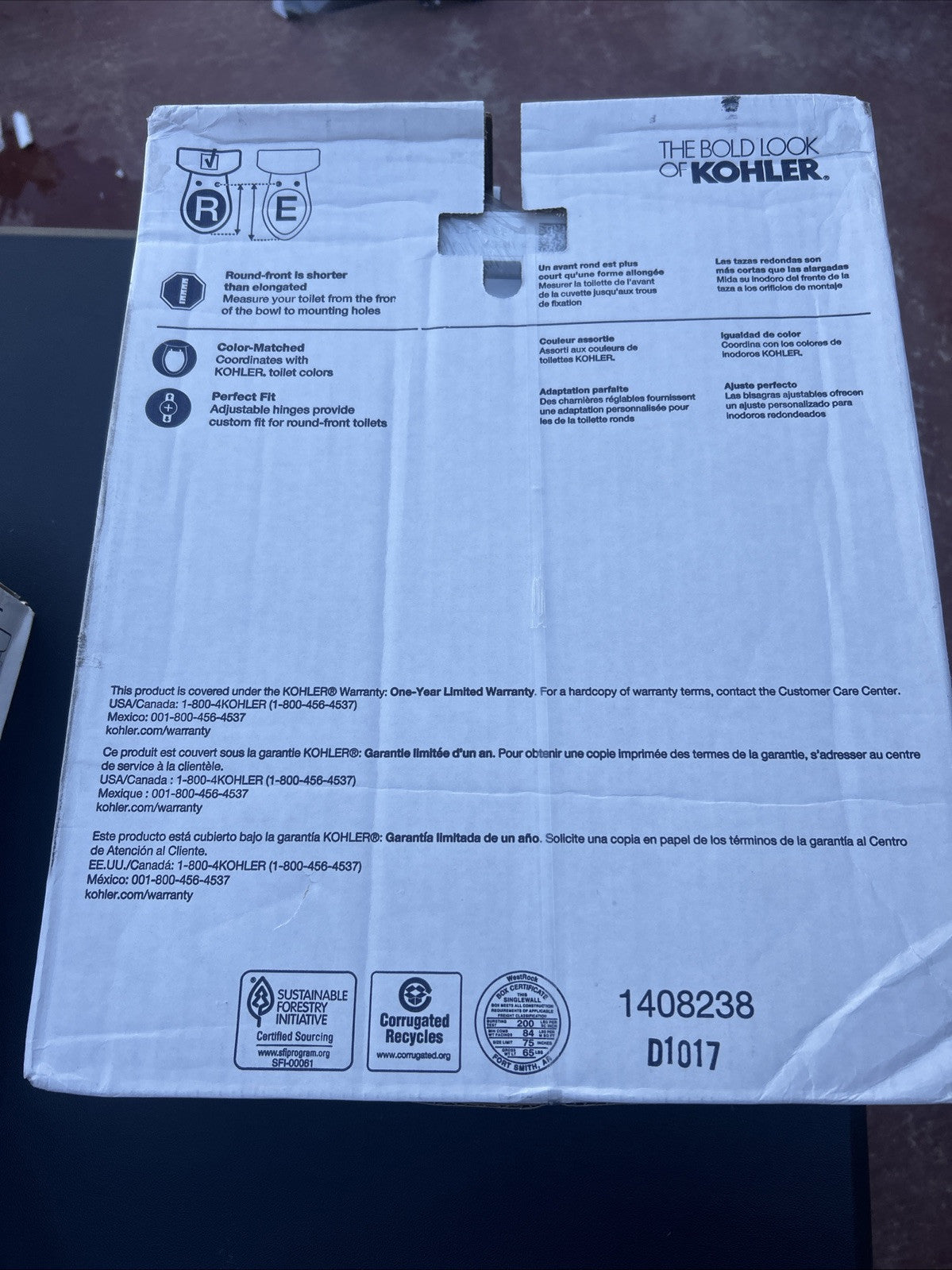 Kohler- 35828-A-0 - Round-Front - White - Toilet Seat -  16 5/8'x14 3/16 - New