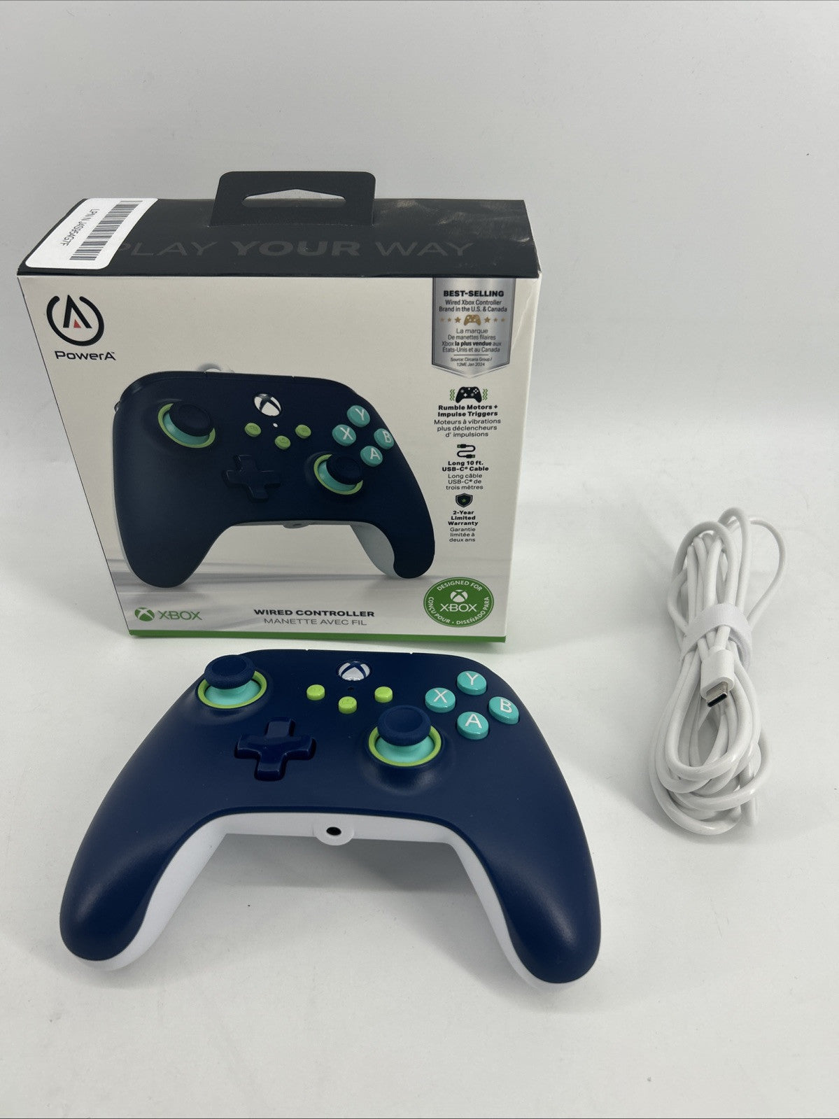 PowerA Enhanced Wired Controller for Xbox Series X and S - Mariner Blue