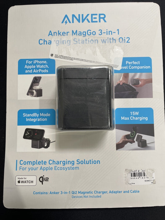Anker 3-in-1 Cube Magnetic Charging Station Qi2 Charging+ 40W Missing USBC cable