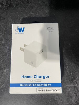 Just Wireless 1.0A/5W 1-Port USB-A Home Charger - White