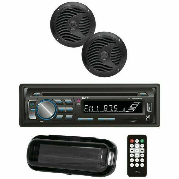 Pyle, Bluetooth Car Stereo, Single DIN Radio, Marine Stereo Receiver Kit