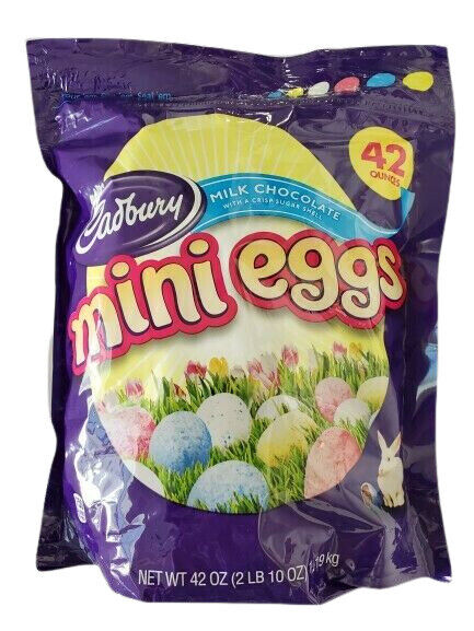 2 Pack - Cadbury Mini Eggs Milk Chocolate Candy 42oz 2LBs Easter Treats Bulk Bag