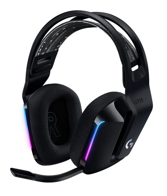 Logitech G733 Lightspeed Wireless Gaming Headset with Suspension Headband, Light